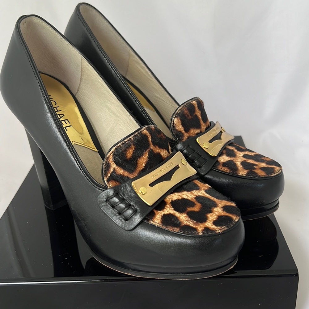 Michael Kors Tiger print heels, size 6.5